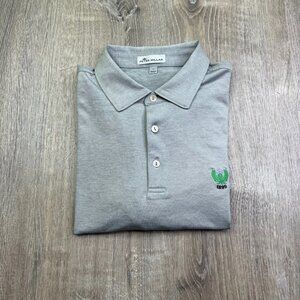Peter Miller Mens Gray Garden City Golf Club Short Sleeve Polo Shirt Size L